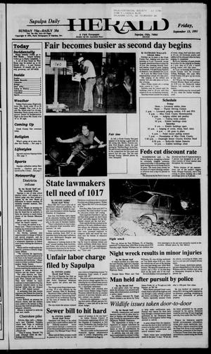 Sapulpa Daily Herald (Sapulpa, Okla.), Vol. 77, No. 312, Ed. 1 Friday, September 13, 1991