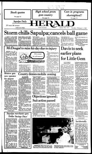 Sapulpa Daily Herald (Sapulpa, Okla.), Vol. 69, No. 121, Ed. 1 Tuesday, February 1, 1983