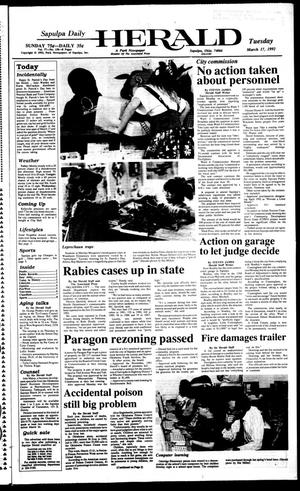 Sapulpa Daily Herald (Sapulpa, Okla.), Vol. 78, No. 158, Ed. 1 Tuesday, March 17, 1992