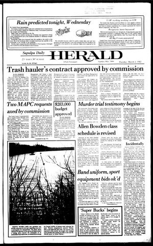 Sapulpa Daily Herald (Sapulpa, Okla.), Vol. 68, No. 144, Ed. 1 Tuesday, March 2, 1982