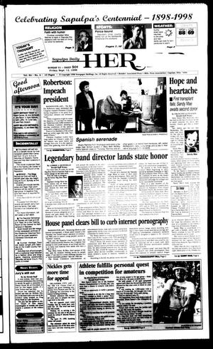 Primary view of object titled 'Sapulpa Daily Herald (Sapulpa, Okla.), Vol. 84, No. 4, Ed. 1 Friday, September 18, 1998'.