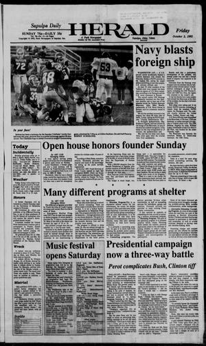 Sapulpa Daily Herald (Sapulpa, Okla.), Vol. 79, No. 17, Ed. 1 Friday, October 2, 1992