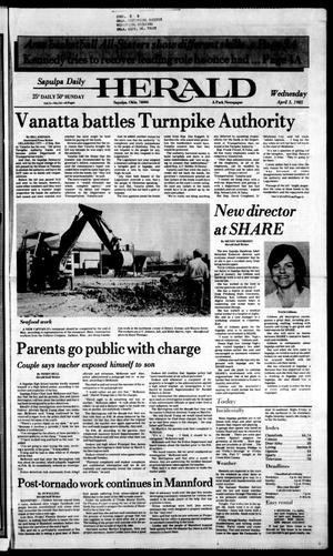 Sapulpa Daily Herald (Sapulpa, Okla.), Vol. 71, No. 172, Ed. 1 Wednesday, April 3, 1985