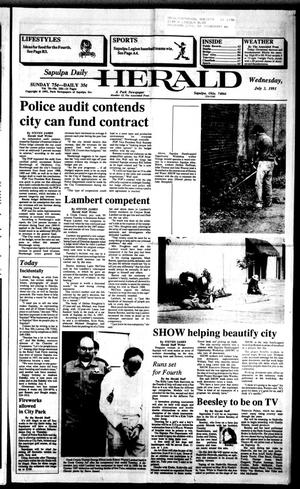 Sapulpa Daily Herald (Sapulpa, Okla.), Vol. 77, No. 250, Ed. 1 Wednesday, July 3, 1991