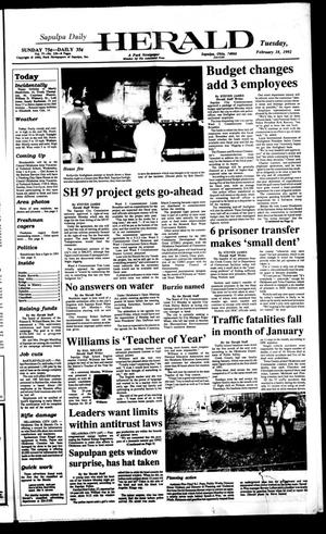 Primary view of object titled 'Sapulpa Daily Herald (Sapulpa, Okla.), Vol. 78, No. 134, Ed. 1 Tuesday, February 18, 1992'.