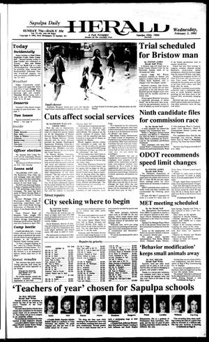 Sapulpa Daily Herald (Sapulpa, Okla.), Vol. 78, No. 123, Ed. 1 Wednesday, February 5, 1992