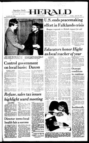 Sapulpa Daily Herald (Sapulpa, Okla.), Vol. 68, No. 195, Ed. 1 Friday, April 30, 1982