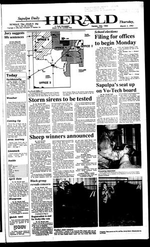 Sapulpa Daily Herald (Sapulpa, Okla.), Vol. 78, No. 148, Ed. 1 Thursday, March 5, 1992