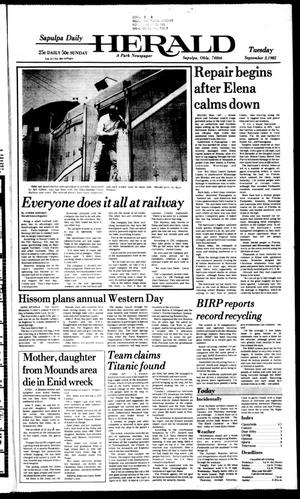 Sapulpa Daily Herald (Sapulpa, Okla.), Vol. 71, No. 303, Ed. 1 Tuesday, September 3, 1985