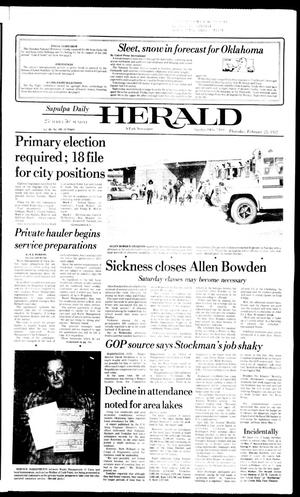 Sapulpa Daily Herald (Sapulpa, Okla.), Vol. 68, No. 140, Ed. 1 Thursday, February 25, 1982
