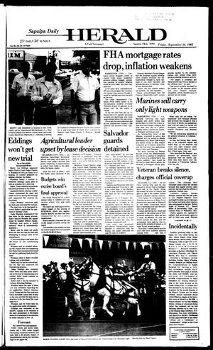Sapulpa Daily Herald (Sapulpa, Okla.), Vol. 69, No. 10, Ed. 1 Friday, September 24, 1982