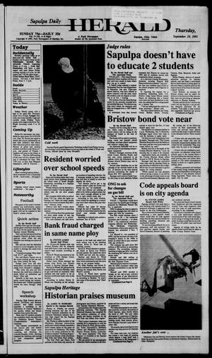 Primary view of object titled 'Sapulpa Daily Herald (Sapulpa, Okla.), Vol. 78, No. 5, Ed. 1 Thursday, September 19, 1991'.
