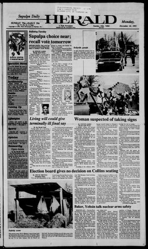Sapulpa Daily Herald (Sapulpa, Okla.), Vol. 78, No. 80, Ed. 1 Monday, December 16, 1991