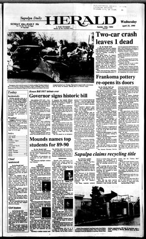 Sapulpa Daily Herald (Sapulpa, Okla.), Vol. 76, No. 191, Ed. 1 Wednesday, April 25, 1990