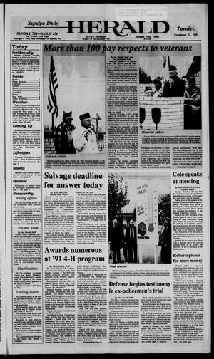 Sapulpa Daily Herald (Sapulpa, Okla.), Vol. 78, No. 51, Ed. 1 Tuesday, November 12, 1991