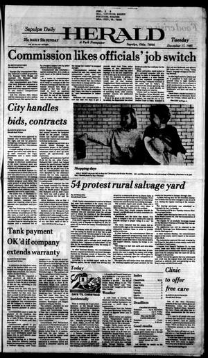 Primary view of Sapulpa Daily Herald (Sapulpa, Okla.), Vol. 72, No. 81, Ed. 1 Tuesday, December 17, 1985