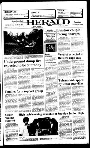 Primary view of Sapulpa Daily Herald (Sapulpa, Okla.), Vol. 77, No. 64, Ed. 1 Tuesday, November 27, 1990