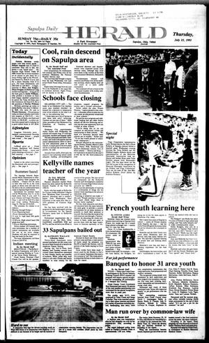 Primary view of object titled 'Sapulpa Daily Herald (Sapulpa, Okla.), Vol. 77, No. 269, Ed. 1 Thursday, July 25, 1991'.