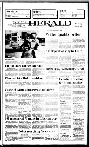 Sapulpa Daily Herald (Sapulpa, Okla.), Vol. 76, No. 274, Ed. 1 Tuesday, July 31, 1990