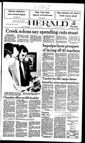 Sapulpa Daily Herald (Sapulpa, Okla.), Vol. 70, No. 68, Ed. 1 Thursday, December 1, 1983