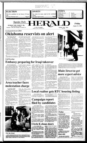 Primary view of object titled 'Sapulpa Daily Herald (Sapulpa, Okla.), Vol. 76, No. 295, Ed. 1 Friday, August 24, 1990'.