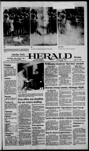 Sapulpa Daily Herald (Sapulpa, Okla.), Vol. 78, No. 181, Ed. 1 Monday, April 13, 1992