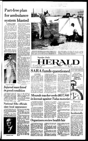 Sapulpa Daily Herald (Sapulpa, Okla.), Vol. 68, No. 188, Ed. 1 Thursday, April 22, 1982
