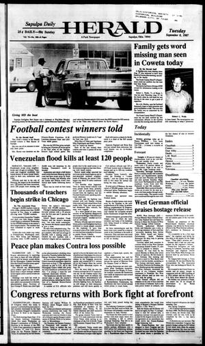 Sapulpa Daily Herald (Sapulpa, Okla.), Vol. 73, No. 308, Ed. 1 Tuesday, September 8, 1987