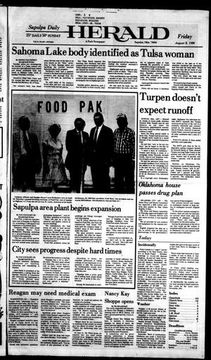Sapulpa Daily Herald (Sapulpa, Okla.), Vol. 72, No. 281, Ed. 1 Friday, August 8, 1986