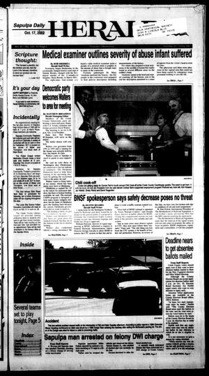 Sapulpa Daily Herald (Sapulpa, Okla.), Vol. 87, No. 339, Ed. 1 Thursday, October 17, 2002