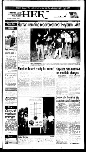 Sapulpa Daily Herald (Sapulpa, Okla.), Vol. 87, No. 313, Ed. 1 Monday, September 16, 2002