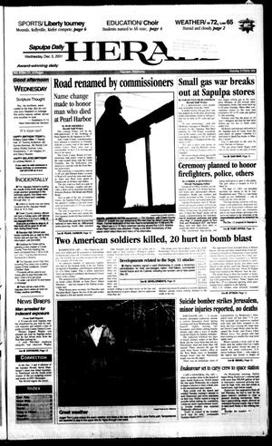 Sapulpa Daily Herald (Sapulpa, Okla.), Vol. 87, No. 71, Ed. 1 Wednesday, December 5, 2001
