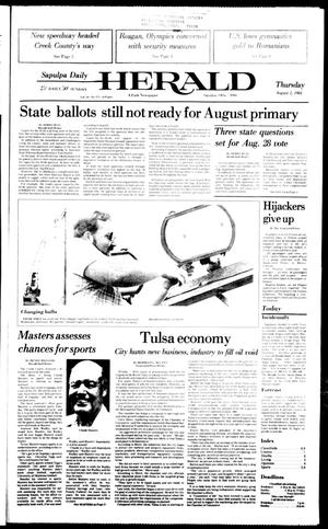 Primary view of Sapulpa Daily Herald (Sapulpa, Okla.), Vol. 70, No. 277, Ed. 1 Thursday, August 2, 1984