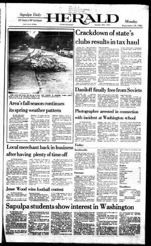 Sapulpa Daily Herald (Sapulpa, Okla.), Vol. 73, No. 14, Ed. 1 Monday, September 29, 1986