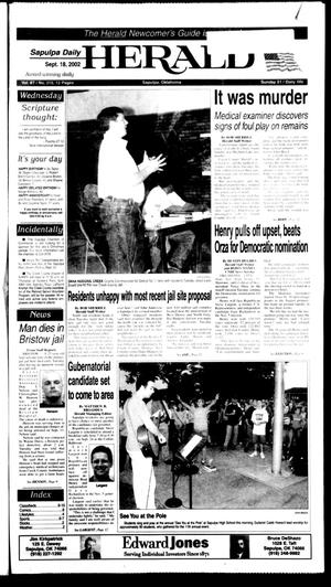 Sapulpa Daily Herald (Sapulpa, Okla.), Vol. 87, No. 315, Ed. 1 Wednesday, September 18, 2002