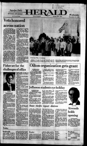Primary view of object titled 'Sapulpa Daily Herald (Sapulpa, Okla.), Vol. 73, No. 52, Ed. 1 Wednesday, November 12, 1986'.