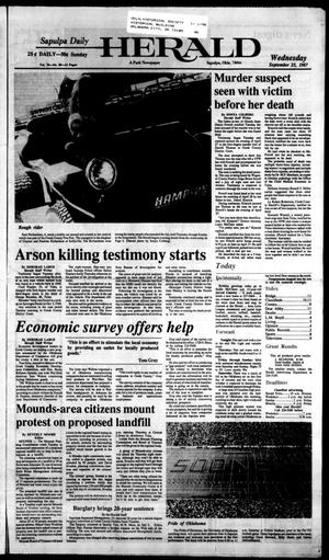 Sapulpa Daily Herald (Sapulpa, Okla.), Vol. 74, No. 9, Ed. 1 Wednesday, September 23, 1987