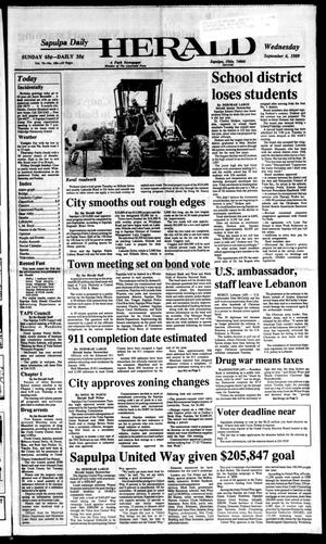 Sapulpa Daily Herald (Sapulpa, Okla.), Vol. 75, No. 306, Ed. 1 Wednesday, September 6, 1989