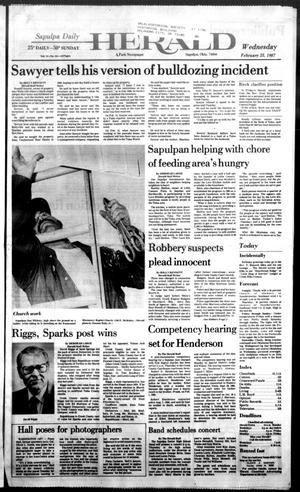 Sapulpa Daily Herald (Sapulpa, Okla.), Vol. 73, No. 141, Ed. 1 Wednesday, February 25, 1987