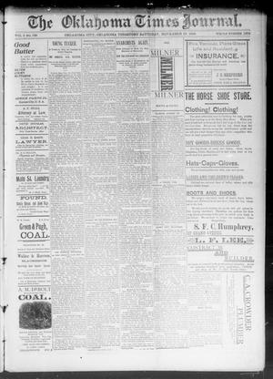 Primary view of object titled 'The Okahoma Times Journal. (Oklahoma City, Okla. Terr.), Vol. 5, No. 132, Ed. 1 Saturday, November 18, 1893'.