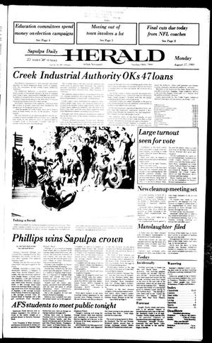 Sapulpa Daily Herald (Sapulpa, Okla.), Vol. 70, No. 298, Ed. 1 Monday, August 27, 1984