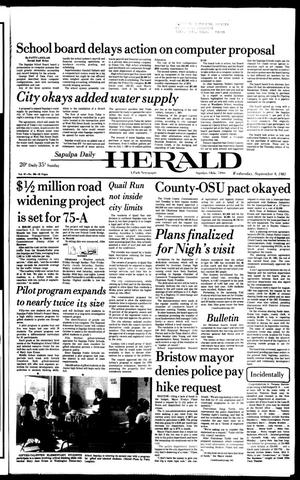 Sapulpa Daily Herald (Sapulpa, Okla.), Vol. 67, No. 308, Ed. 1 Wednesday, September 9, 1981
