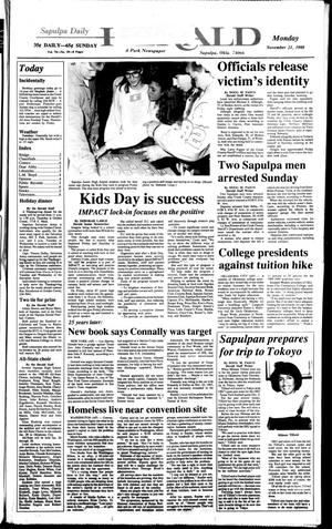 Sapulpa Daily Herald (Sapulpa, Okla.), Vol. 75, No. 59, Ed. 1 Monday, November 21, 1988