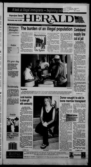 Sapulpa Daily Herald (Sapulpa, Okla.), Vol. 88, No. 255, Ed. 1 Wednesday, July 16, 2003