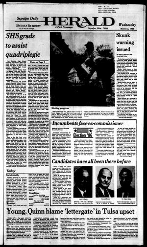 Sapulpa Daily Herald (Sapulpa, Okla.), Vol. 72, No. 147, Ed. 1 Wednesday, March 5, 1986