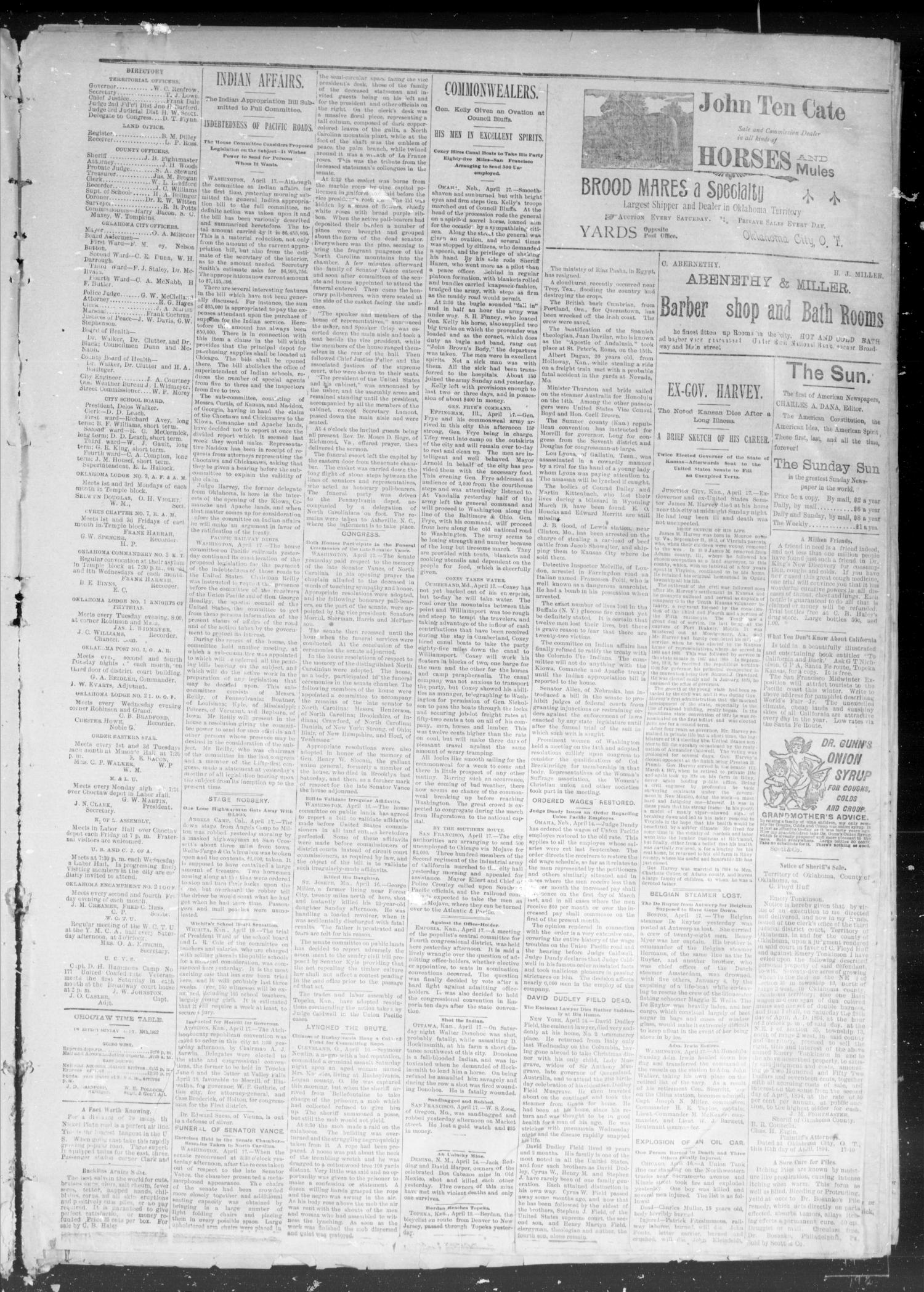 Okahoma Times Journal. (Oklahoma City, Okla. Terr.), Vol. 5, No. 260, Ed. 1 Thursday, April 19, 1894
                                                
                                                    [Sequence #]: 3 of 4
                                                