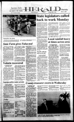 Sapulpa Daily Herald (Sapulpa, Okla.), Vol. 73, No. 250, Ed. 1 Thursday, July 2, 1987