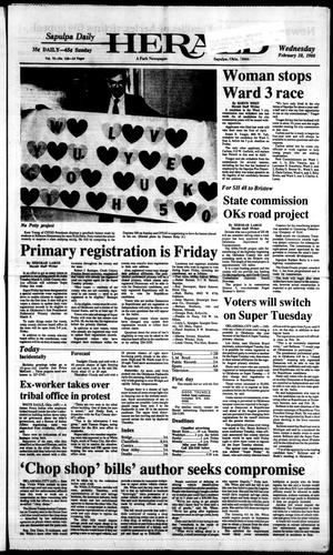Sapulpa Daily Herald (Sapulpa, Okla.), Vol. 74, No. 128, Ed. 1 Wednesday, February 10, 1988