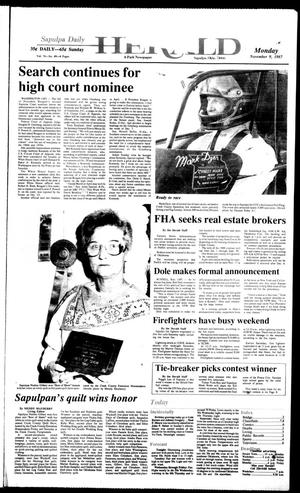 Sapulpa Daily Herald (Sapulpa, Okla.), Vol. 74, No. 49, Ed. 1 Monday, November 9, 1987