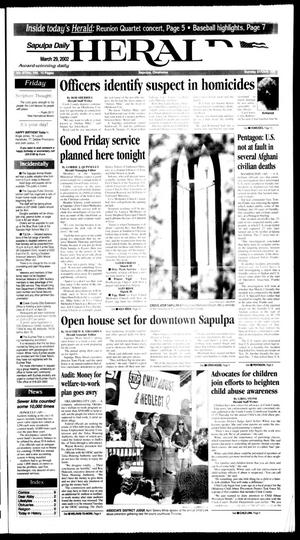 Sapulpa Daily Herald (Sapulpa, Okla.), Vol. 87, No. 169, Ed. 1 Friday, March 29, 2002